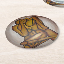 Abstracte langwerpige hedendaagse kunst in ochre e