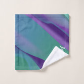 Abstracte lavendel turquoise violet met naam bad handdoek (Wasdoekje)