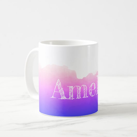 Abstracte lavendel waterverf mok koffie (Voorkant links)