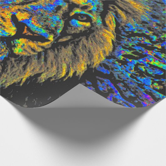 abstracte leeuw cadeaupapier (Hoek)