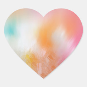 Abstracte lege kleurrijke roze rode gele blauwe hart sticker
