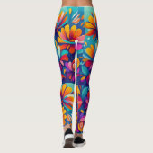 Abstracte Leggings bloemen (Achterkant)
