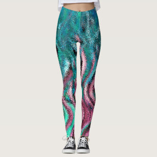 Abstracte leggings van kunstenaar Kevin Dailey.