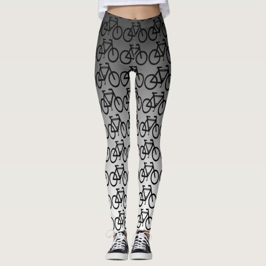 Abstracte Leggings voor Black Silver Metallic Bicy (Voorkant)