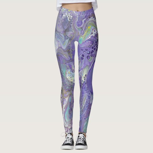 Abstracte Leggings voor lavendel en pasta - "Naomi (Voorkant)