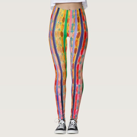 Abstracte Leggings voor stripe kleuren (Voorkant)