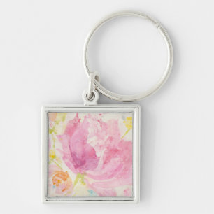 Abstracte lente-Florals Sleutelhanger