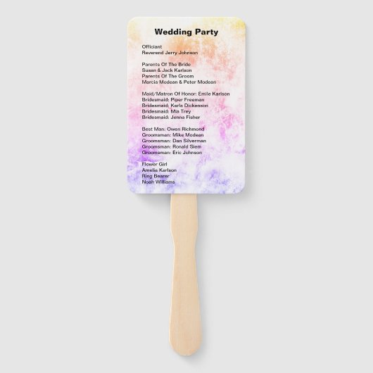 Abstracte lente kleuren bruiloft partij lijst handwaaier (Achterkant)