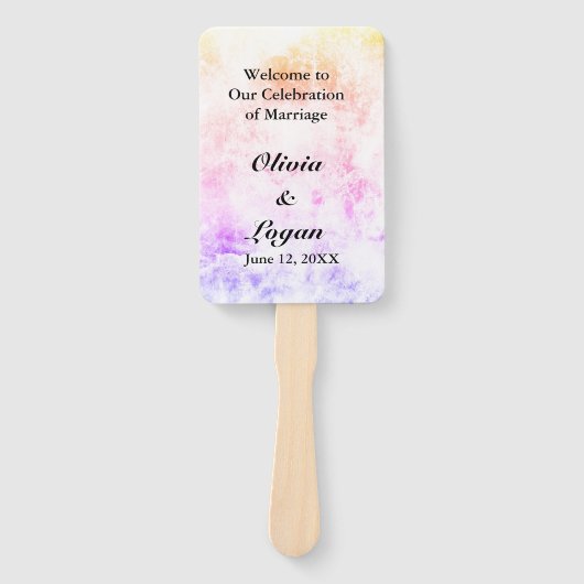 Abstracte lente kleuren bruiloft partij lijst handwaaier (Voorkant)