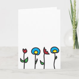 Abstracte lentebloemen Blank Wenskaart Kaart