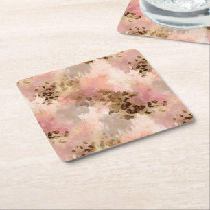 Abstracte Leopard Print Paper Onderzetters
