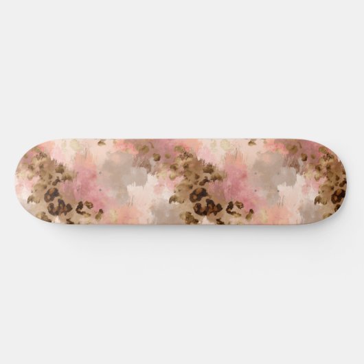 Abstracte Leopard Print Skateboard (Horizontaal)