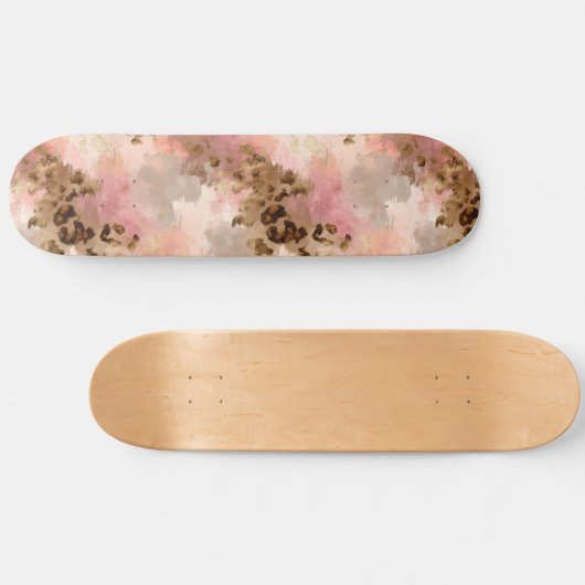 Abstracte Leopard Print Skateboard (Horizontaal)