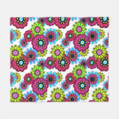 Abstracte leuke cartoons bloemen florale kinderen  fleece deken (Voorkant (Horizontaal))