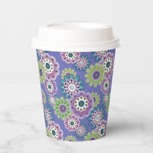 Abstracte leuke cartoons bloemen florale kinderen papieren bekers