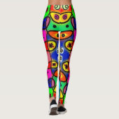 Abstracte leuke kleurrijke Leggings (Achterkant)