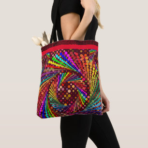 Abstracte leuke trendy kleuren draagtas