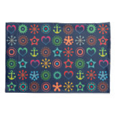 Abstracte leuke vormen retro design print kussensloop (Achterkant)