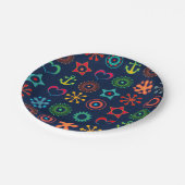 Abstracte leuke vormen retro design print papieren bordje (Gekanteld)