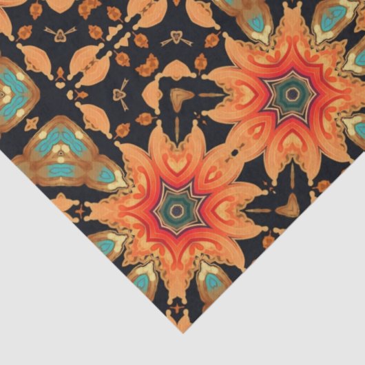 Abstracte levendige bloemen Decoupage Tissuepapier (Detail)