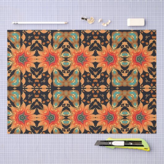 Abstracte levendige bloemen Decoupage Tissuepapier (Craft)