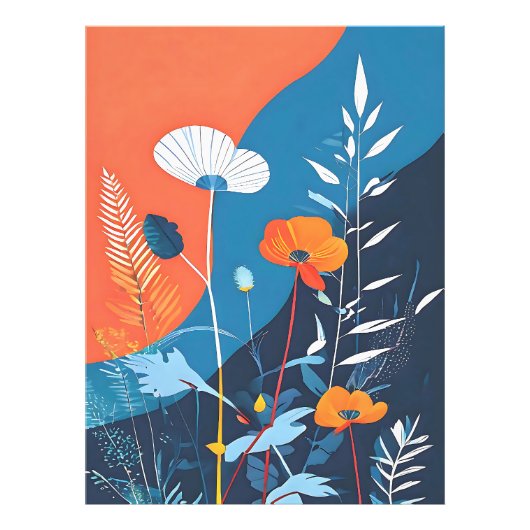 Abstracte Levendige Bloemen Poster (Voorkant)