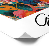 Abstracte levendige bloemenkunst poster (Hoek)