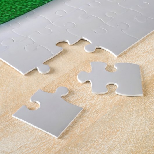 Abstracte levendige gekleurde drie omcirkelde bome legpuzzel (Zijkant)