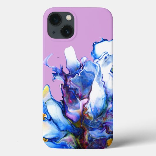 Abstracte levendige kunst in blauw + Paars Case-Mate iPhone Case (Achterkant)