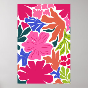 Abstracte levendige lichte en gedurfde Floral Wall Poster