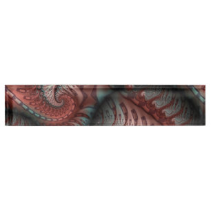 Abstracte Levensechte Fantasie Fractale Kunst Brui Naambordje