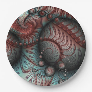 Abstracte Levensechte Fantasie Fractale Kunst Brui Papieren Bordje
