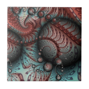 Abstracte Levensechte Fantasie Fractale Kunst Brui Tegeltje