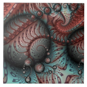 Abstracte Levensechte Fantasie Fractale Kunst Brui Tegeltje