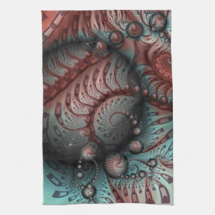 Abstracte Levensechte Fantasie Fractale Kunst Brui Theedoek