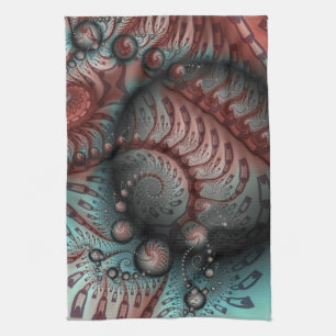 Abstracte Levensechte Fantasie Fractale Kunst Brui Theedoek