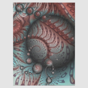 Abstracte Levensechte Fantasie Fractale Kunst Brui Tissuepapier