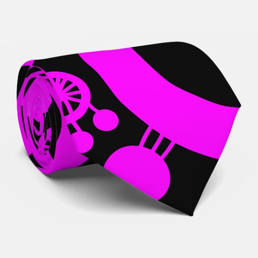 Abstracte levensstructuur - magenta en zwart stropdas (Opgerold)