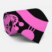 Abstracte levensstructuur - Roze en zwart Stropdas (Opgerold)