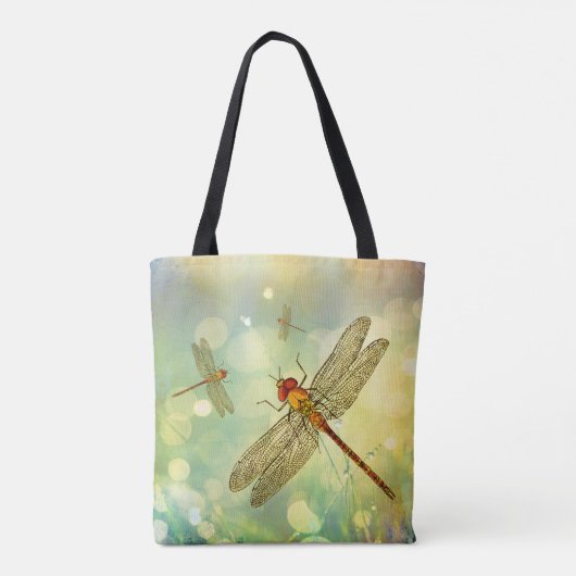 Abstracte libellen in een Canvas tas van de tuin (Achterkant)