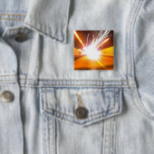 Abstracte lichtbundels en -effecten vierkante button 5,1 cm (In situ)