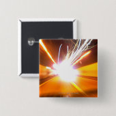 Abstracte lichtbundels en -effecten vierkante button 5,1 cm (Voorkant /achterkant)