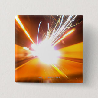 Abstracte lichtbundels en -effecten vierkante button 5,1 cm