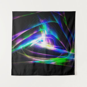 Abstracte lichtgolven en zwarte achtergrond-abstra wandkleed