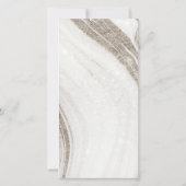 Abstracte lichtgouden marmeren agaat menukaart bedankkaart (Achterkant)