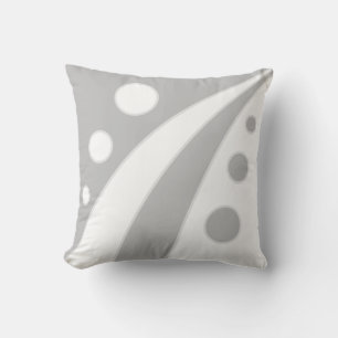 Abstracte lichtgrijze en witte golven met cirkels kussen