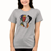 Abstracte liefde | Line Art Couple T-shirt