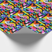 Abstracte liefde, ogen: kleurrijk patroon cadeaupapier (Hoek)