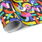 Abstracte liefde, ogen: kleurrijk patroon cadeaupapier (Rol Hoek)