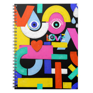 Abstracte liefde, ogen: kleurrijk patroon notitieboek